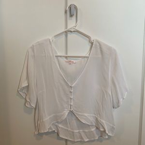 Button up white crop top